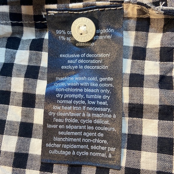 Tommy Hilfiger Gingham Check Sleeveless Button Up Top. Large. Black & White - Picture 5 of 11